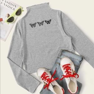 Three butterfly crop top